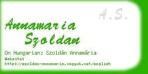 annamaria szoldan business card